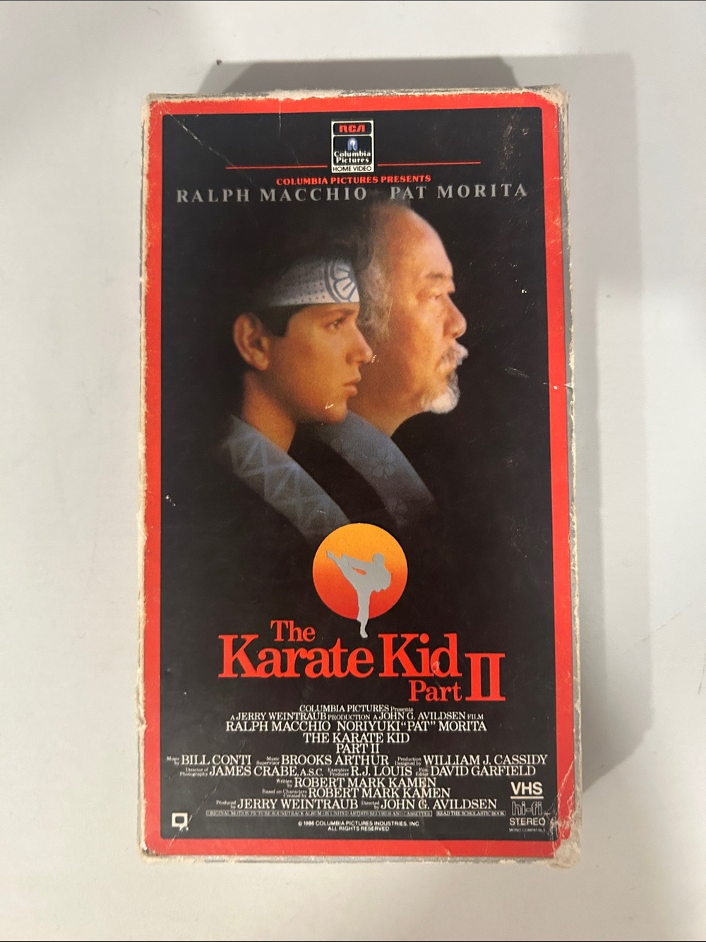 The Karate Kid Part II VHS Movie Tape - Black & Red Cover